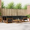 vidaXL Conjunto de sof&aacute;s de exterior con coj&iacute;n 7 pcs Natural y negro