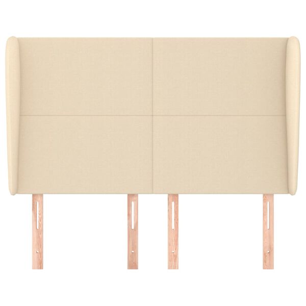 vidaXL Cabecero con orejas de tela color crema 147x23x118/128 cm