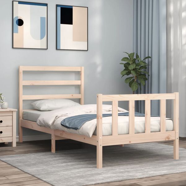 vidaXL Estructura de cama sin colch&oacute;n madera maciza de pino 90x190 cm