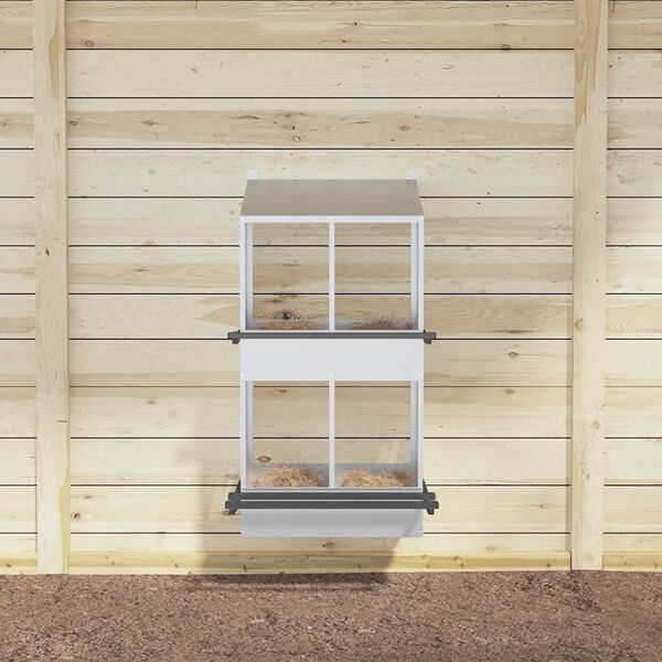 vidaXL Nido para gallinas con 4 compartimentos plateado galvanizado