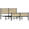vidaXL Estructura de cama sin colch&oacute;n metal roble Sonoma 140x190 cm