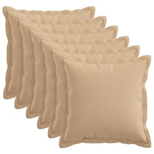 vidaXL Funda de almohada 6 uds. HOUTEN Crema 30 x 30 cm Lino Sint&eacute;tico