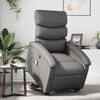 vidaXL Sillón reclinable de masaje de pie cuero artificial gris