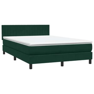 vidaXL Cama box spring con colch&oacute;n terciopelo verde oscuro 160x210 cm