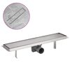 vidaXL Desag&uuml;e lineal de ducha de acero inoxidable 530x140 mm