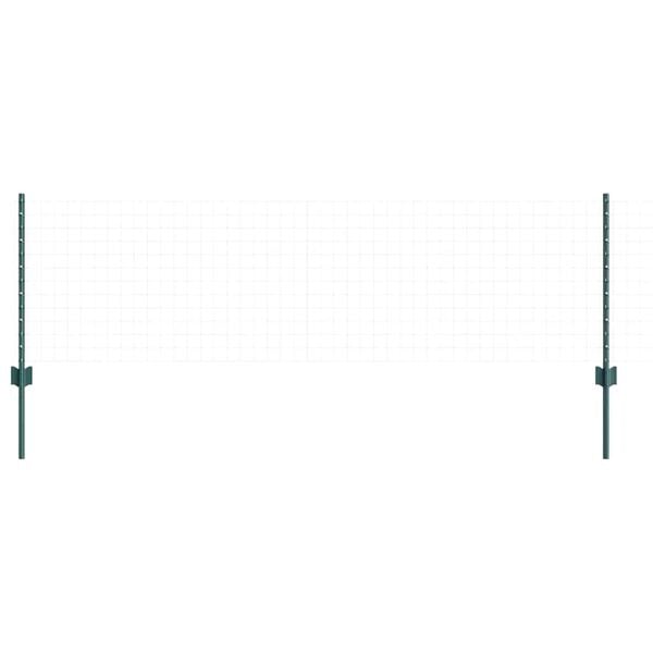 vidaXL Poste de Valla 11 pcs Verde 100 cm Acero