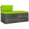 vidaXL Muebles de jard&iacute;n de palets 2 piezas cojines madera maciza pino
