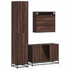 vidaXL Set de muebles baño 3 pzas madera contrachapada roble marrón