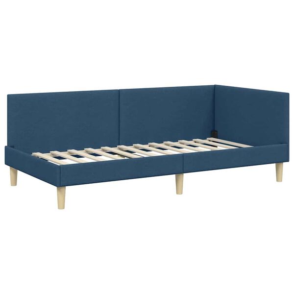 vidaXL Estructura de cama en esquina Azul 90 cm x 190 cm Terciopelo