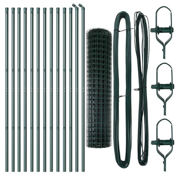 vidaXL Valla con Poste Verde 1 x 25 m Acero