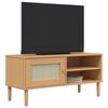 vidaXL Mueble de TV SENJA aspecto ratán madera pino marrón 106x40x49cm