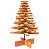 vidaXL &Aacute;rbol de Navidad de adorno madera maciza pino marr&oacute;n cera 80 cm