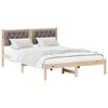 vidaXL Estructura de cama Taup&eacute; 140 x 200 cm Madera de pino macizo