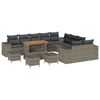 vidaXL Conjunto de sof&aacute; de jard&iacute;n 14 pcs Gris rat&aacute;n sint&eacute;tico