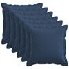 vidaXL Funda de almohada 6 pcs HOUTEN Azul 45 x 45 cm Lino Sint&eacute;tico