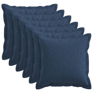 vidaXL Funda de almohada 6 pcs HOUTEN Azul 45 x 45 cm Lino Sint&eacute;tico