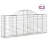 vidaXL Cestas de gaviones 13 uds forma de arco hierro 200x30x80/100 cm