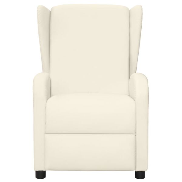 vidaXL Sill&oacute;n orejero de masaje de cuero sint&eacute;tico crema