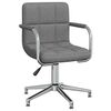 vidaXL Silla de comedor giratoria tela gris claro