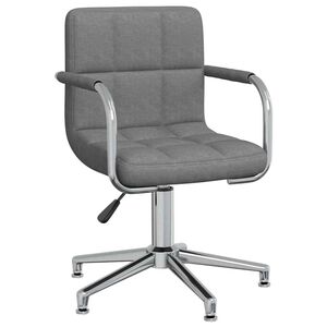vidaXL Silla de comedor giratoria tela gris claro