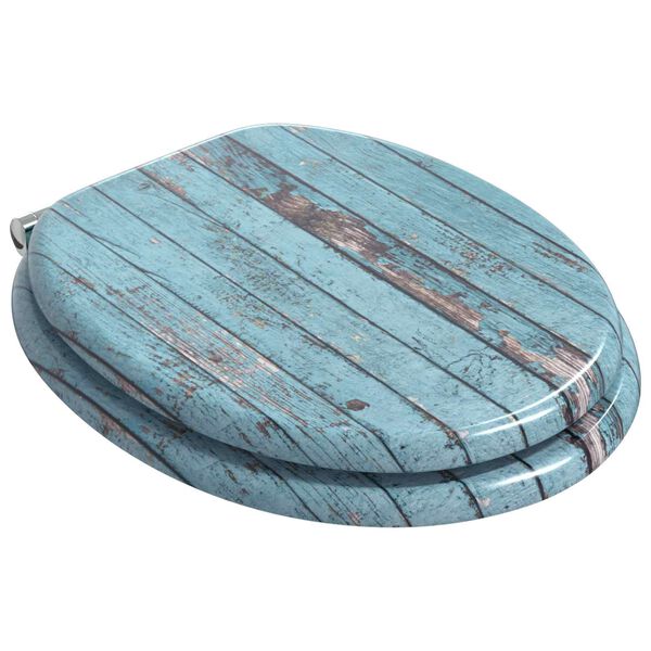 vidaXL Asiento de WC Azul 43,8 x 37,8 cm Tablero de MDF