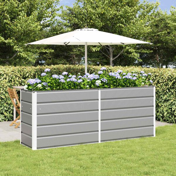 vidaXL Jardinera Gris Claro 480 x 50 x 45 cm Acero Galvanizado