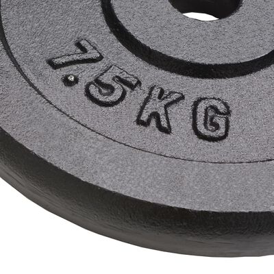 vidaXL Discos de pesas de hierro fundido 4 uds 4x7,5 kg