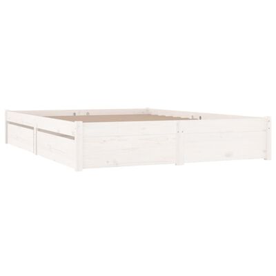 vidaXL Estructura de cama con cajones doble blanco 135x190 cm
