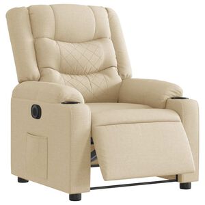 vidaXL Sill&oacute;n reclinable el&eacute;ctrico de tela crema