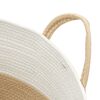 vidaXL Cesta de almacenaje algodón beige y blanco Ø38x46 cm