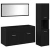 vidaXL Juego de muebles de ba&ntilde;o 3 uds. Roble Negro 90 x 38,5 x 46 cm