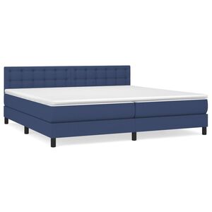 vidaXL Cama box spring con colch&oacute;n tela azul 200x200 cm