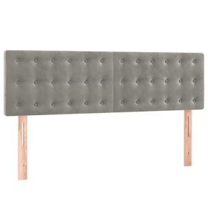 vidaXL Cabeceros terciopelo gris claro 144x5x78/88 cm