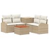 vidaXL Juego de Sof&aacute; 6 uds. Beige y blanco crema