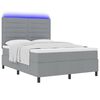 vidaXL Cama tipo Box Spring con colch&oacute;n Gris claro 160 x 200 cm tela