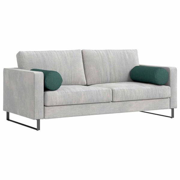 vidaXL Cojines Bolster 2 pcs Verde oscuro &Oslash; 25 x 70 cm tela