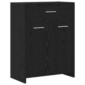 vidaXL Gabinete de Baño con cajón Roble Negro 60 x 33 x 80 cm