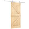 vidaXL Puerta Corredera Natural y Blanco 90 x 210 cm