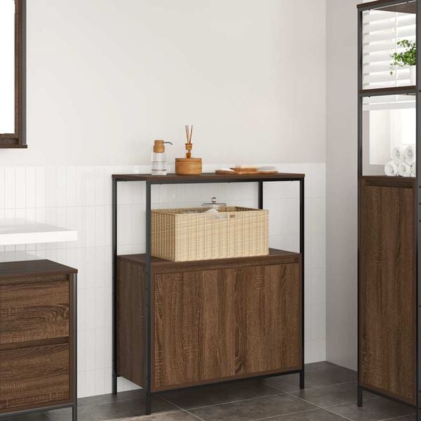 vidaXL Mueble de baño con estantes roble marrón 76,5x35x95 cm