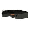 vidaXL Set de sof&aacute;s de jard&iacute;n 12 piezas cojines rat&aacute;n sint&eacute;tico negro