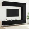 vidaXL Conjunto de mueble de TV 5 pcs Roble Negro Madera de ingenier&iacute;a
