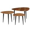 vidaXL Juego de mesas de centro 3 unidades madera maciza de acacia