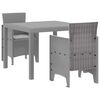 vidaXL Conjunto de Comedor de Jard&iacute;n 3 pcs Gris Claro Polipropileno