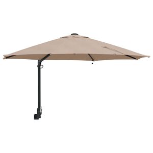 vidaXL Sombrilla de jard&iacute;n 248 x 248 x 148 cm Poli&eacute;ster y Acero Taup&eacute;