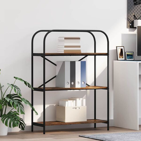 vidaXL Estante de libros Roble ahumado 80 x 30 x 109 cm