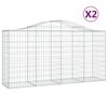 vidaXL Cestas de gaviones 2 uds forma de arco hierro 200x50x100/120 cm