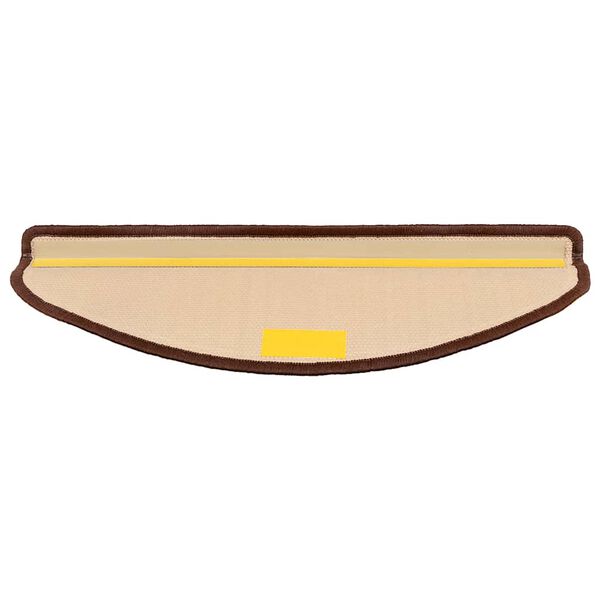 vidaXL Alfombrilla autoadhesiva de escalera 15 uds marr&oacute;n 65x21x4 cm