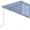 vidaXL Toldo automático retráctil con persiana azul y blanco 3x2,5m