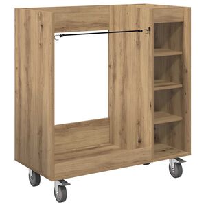 vidaXL Armario de Golf con rueda Liso Roble artisan 90 x 45 x 98 cm