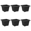 vidaXL Maceta cuadrada para flores 6 uds. Negro 33 x 33 x 26 cm